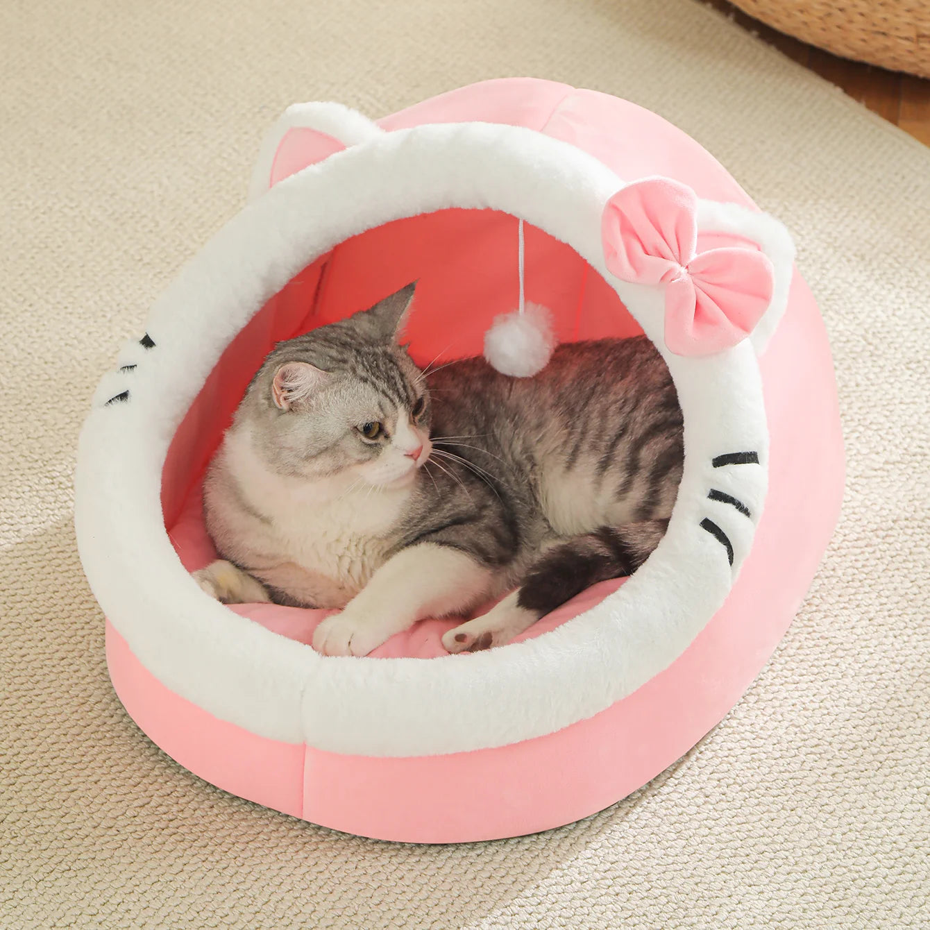 Casinha de gato fofa e macia