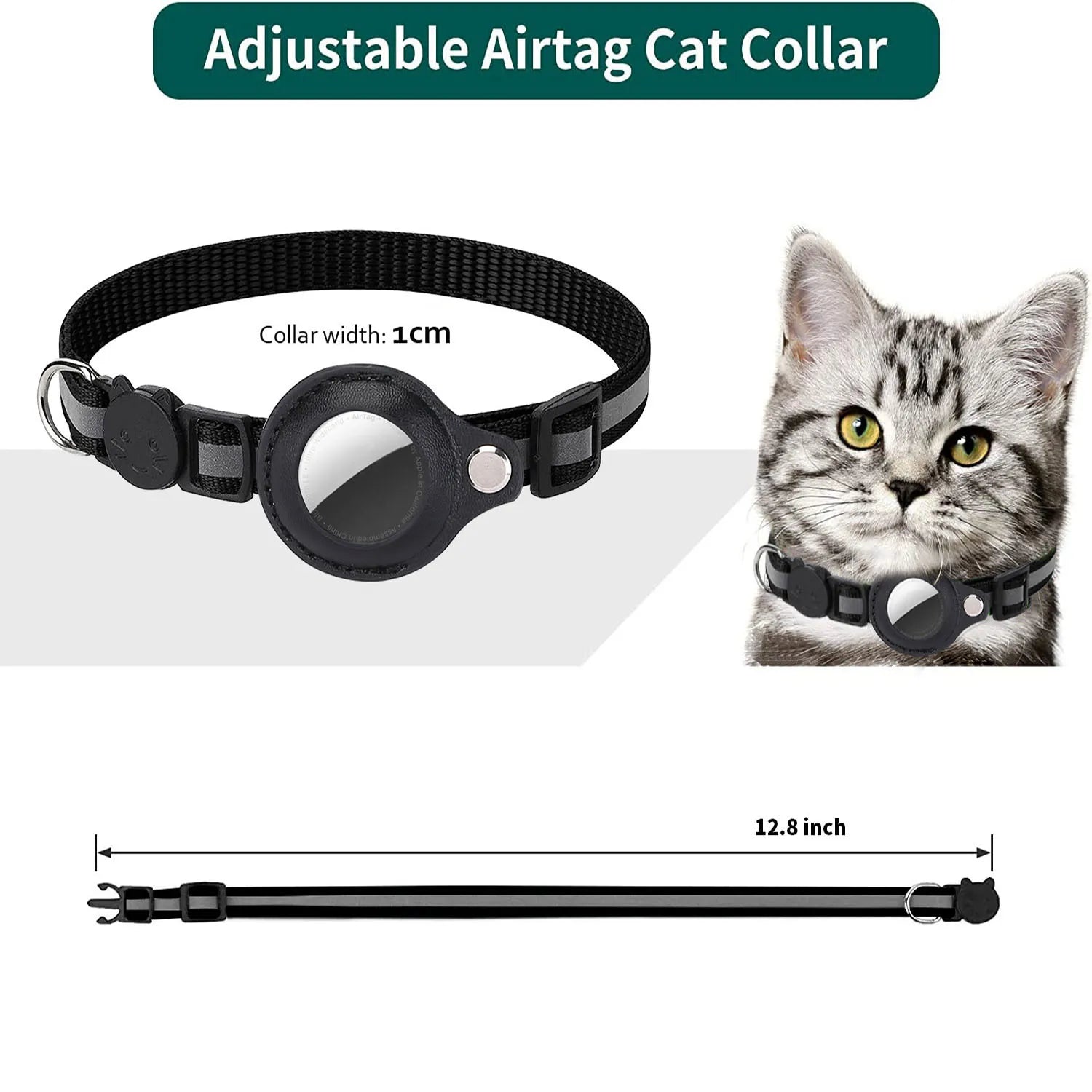 Coleira para gatos com suporte para AirTag