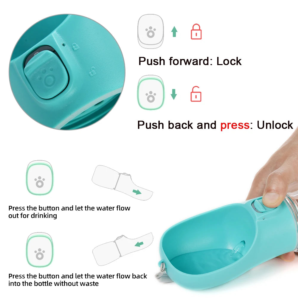 Garrafa de Água Portátil para Cães e Gatos