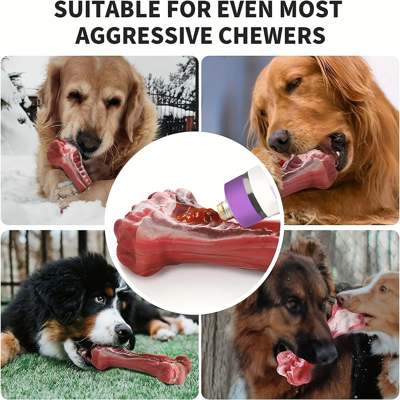 Indestructible 15cm bone toy for power chewers