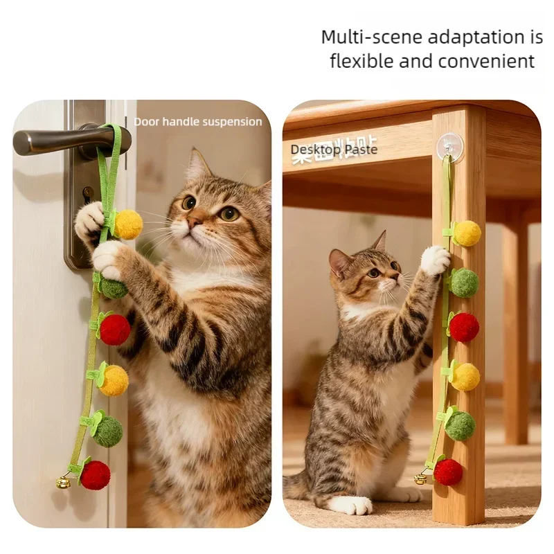 Brinquedo interativo para gatos em forma de tomate com corda e sininho