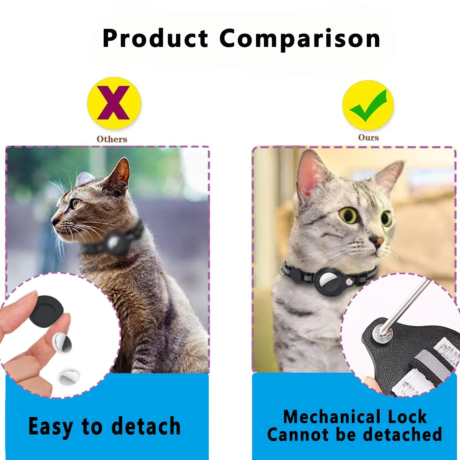Coleira para gatos com suporte para AirTag