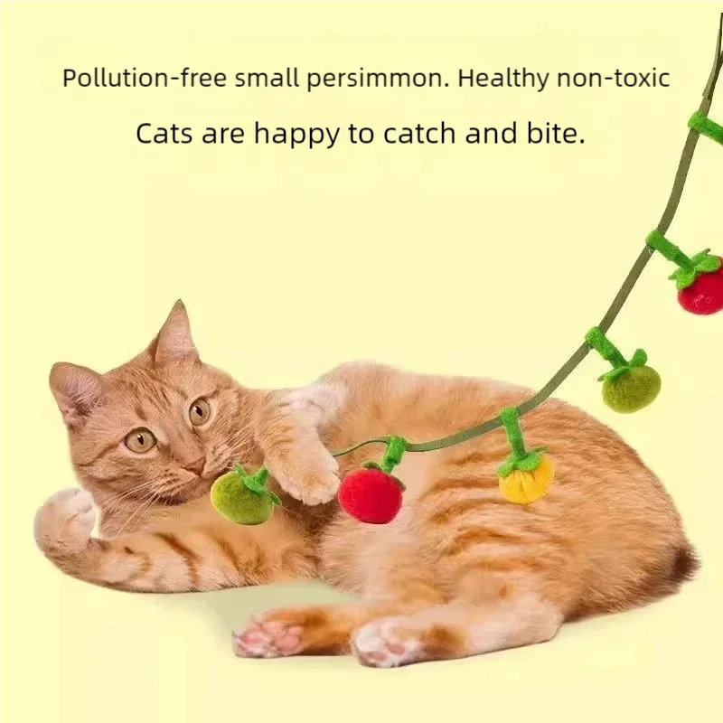 Brinquedo interativo para gatos em forma de tomate com corda e sininho